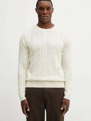 Sporty & Rich sweter wełniany SRC Cableknit Cashmere męski kolor beżowy lekki WS08765302WH37