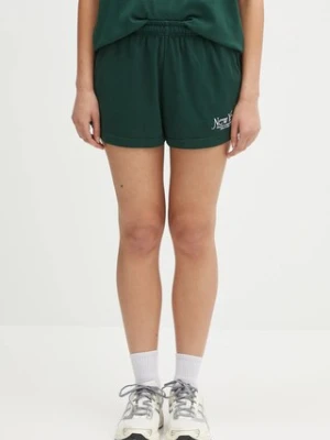 Sporty & Rich szorty bawełniane Ny 94 Disco Short damskie kolor zielony z aplikacją high waist SH037606034GR10