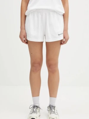 Sporty & Rich szorty bawełniane Serif Logo Disco Short damskie kolor biały z nadrukiem high waist SH037606300WH01