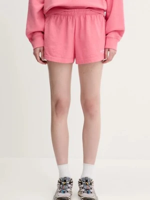 Sporty & Rich szorty bawełniane Sr Sport Disco damskie kolor różowy z nadrukiem high waist SH037612304P139