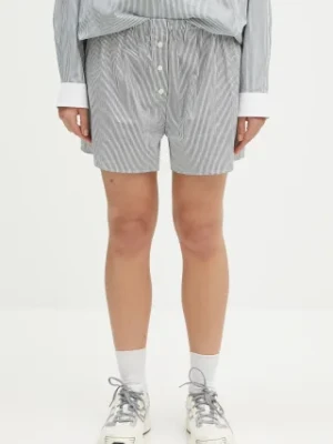 Sporty & Rich szorty bawełniane Src Mini Boxer Short damskie kolor zielony wzorzyste high waist SH035606302ST71