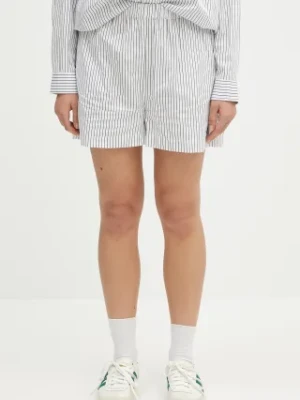 Sporty & Rich szorty bawełniane Src Poplin damskie kolor biały wzorzyste high waist SH012606302ST71