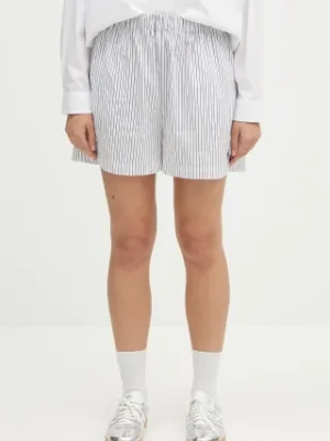 Sporty & Rich szorty bawełniane Src Poplin damskie kolor niebieski wzorzyste high waist SH012606302ST02