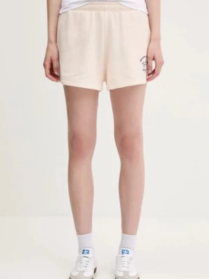 Sporty & Rich szorty Bh Riding Club Soft Disco damskie kolor beżowy z nadrukiem high waist SH052626255CR01