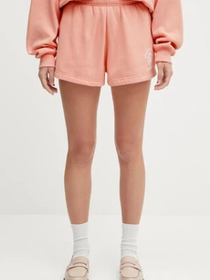 Sporty & Rich szorty California Emblem Soft Disco damskie kolor różowy z aplikacją high waist SH052625218P141