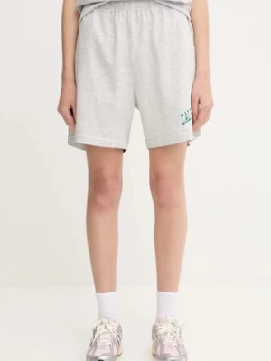 Sporty & Rich szorty California Gym damskie kolor szary z nadrukiem high waist SH039622501GY03