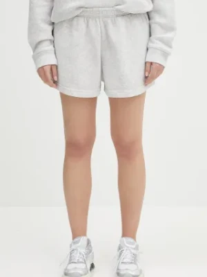 Sporty & Rich szorty Sr Runner Soft Disco Short damskie kolor szary melanżowe high waist SH052606139GY03
