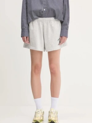 Sporty & Rich szorty Varsity Crest Disco Short damskie kolor szary z aplikacją high waist SH037606218GY03
