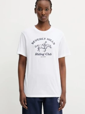 Sporty & Rich t-shirt bawełniany Bh Riding Club Soft damski kolor biały TO089626255WH01