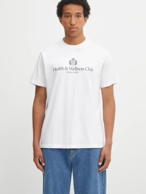 Sporty & Rich t-shirt bawełniany H&W Crest kolor biały z nadrukiem TO043620241WH01