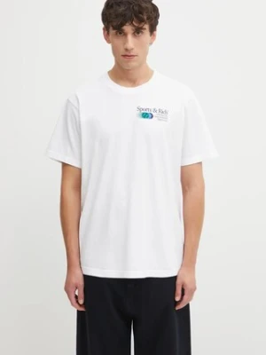 Sporty & Rich t-shirt bawełniany Invitational kolor biały wzorzysty TO043621168WH01