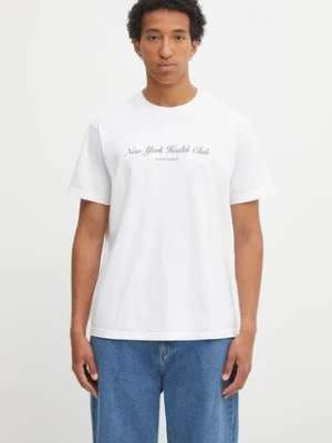 Sporty & Rich t-shirt bawełniany Ny Health Club kolor biały z nadrukiem TO043602043WH01
