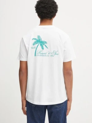 Sporty & Rich t-shirt bawełniany Palms kolor biały z nadrukiem TO043620253WH01