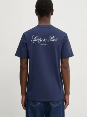 Sporty & Rich t-shirt bawełniany Vendome Resort kolor granatowy z nadrukiem TO043511248BL32