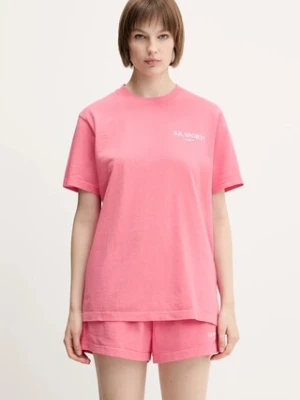 Sporty & Rich t-shirt bawełniany Wimbledon damski kolor różowy TO043612201P139