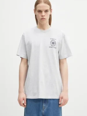 Sporty & Rich t-shirt Crest Seal 100th kolor szary z nadrukiem TO043517620GY03