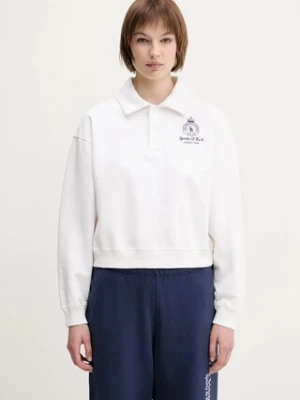 Sporty & Rich t-shirt Crown Country Embroidered Cropped Polo damskie kolor biały z aplikacją ST072612202WH01