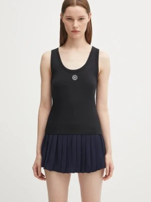 Sporty & Rich top bawełniany Shrwc Baby Rib Tank kolor czarny TO081600305BA01