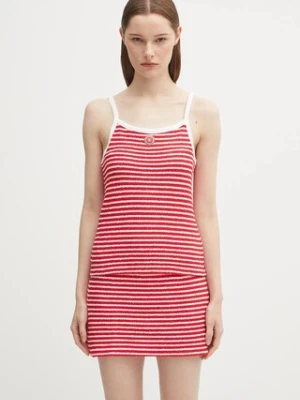 Sporty & Rich top Serif Logo Striped Terry Tank kolor czerwony TO083602300ST67