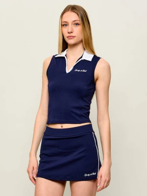 Sporty&Rich Top Signature | Cropped Fit Sporty & Rich granatowy