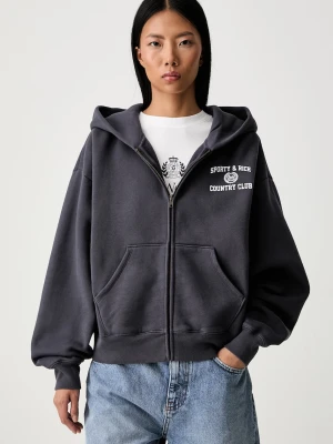 Sporty & Rich Varsity Crest bluza rozpinana z kapturem bawełniana damska