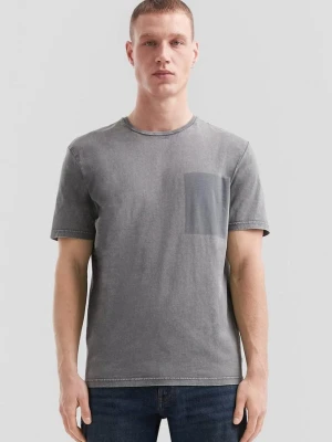 Sprany T-shirt z kontrastowymi detalami QS szary