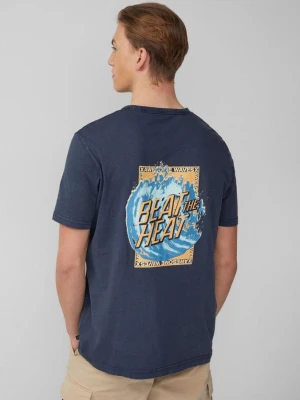 Sprany T-shirt z nadrukiem z przodu i z tyłu QS niebieski