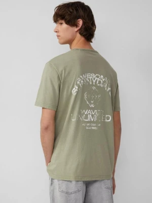 Sprany T-shirt z nadrukiem z przodu i z tyłu QS zielony