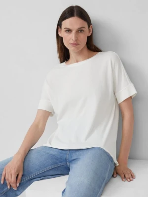 Sprany T-shirt z ozdobnymi szwami o luźnym kroju s.Oliver kremowy
