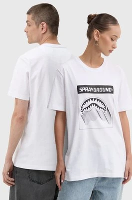 Sprayground t-shirt bawełniany kolor biały z nadrukiem SP667