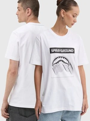 Sprayground t-shirt bawełniany kolor biały z nadrukiem SP667