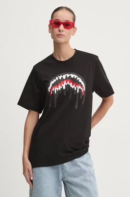 Sprayground t-shirt bawełniany kolor czarny z nadrukiem SP290