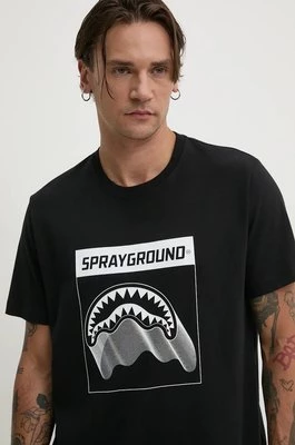 Sprayground t-shirt bawełniany kolor czarny z nadrukiem SP667