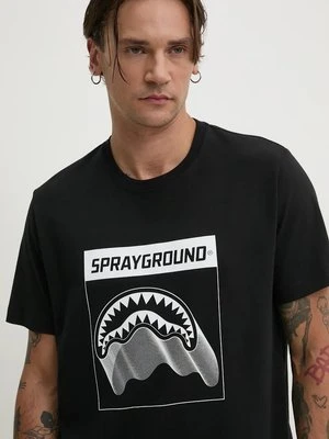 Sprayground t-shirt bawełniany kolor czarny z nadrukiem SP667