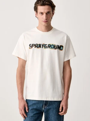 Sprayground T-shirt męski bawełniany beżowy