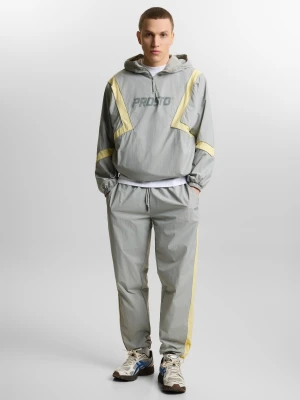 Sprinter spodnie regular męskie szare z panelami butter yellow Klasyk