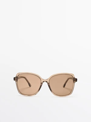 Square Sunglasses - Karmelowy - - Massimo Dutti - Female