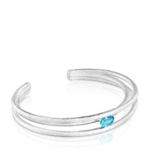 Srebrna Bransoleta Z Topazem Duna - Tous Rozmiar