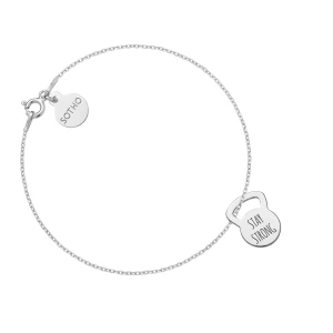 Srebrna bransoletka kettlebell STAY STRONG SOTHO