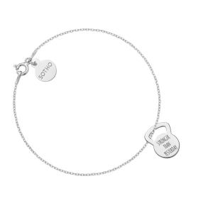 Srebrna bransoletka kettlebell STRONGER THAN YESTERDAY SOTHO