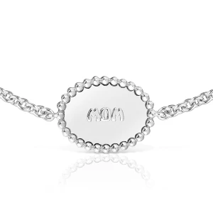 Srebrna Bransoletka Łańcuszkowa Z Plakietką Tous Mom - Tous Rozmiar