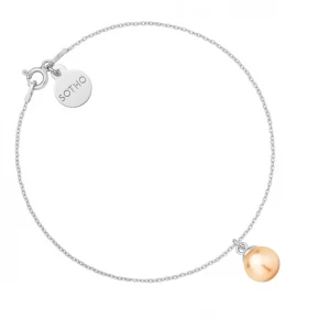 Srebrna bransoletka łososiową perłą SWAROVSKI® CRYSTAL SOTHO