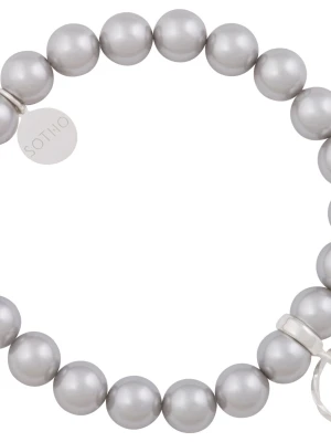 Srebrna bransoletka perły SWAROVSKI® ELEMENTS ze srebrną karmą SOTHO
