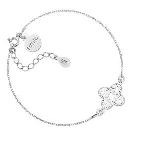 Srebrna bransoletka z ażurową rozetką SOTHO