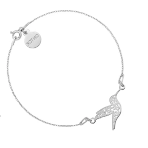 Srebrna bransoletka z ażurowym kolibrem SOTHO