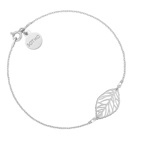 Srebrna bransoletka z ażurowym liściem SOTHO