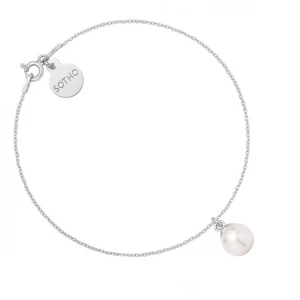 Srebrna bransoletka z białą perłą SWAROVSKI® CRYSTAL SOTHO