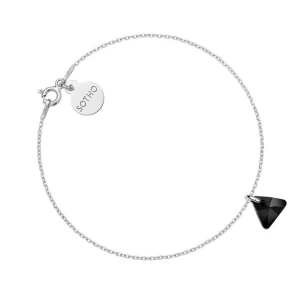 Srebrna bransoletka z czarnym kryształowym trójkącikiem SWAROVSKI® CRYSTAL SOTHO