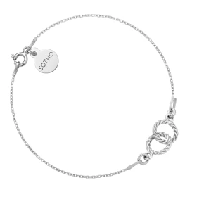 Srebrna bransoletka z dwoma kółeczkami SOTHO