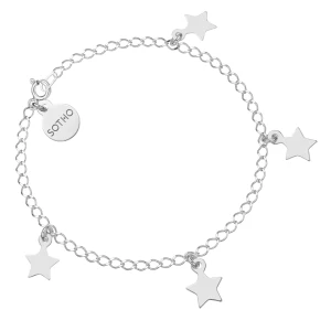 Srebrna bransoletka z gwiazdkami SOTHO
